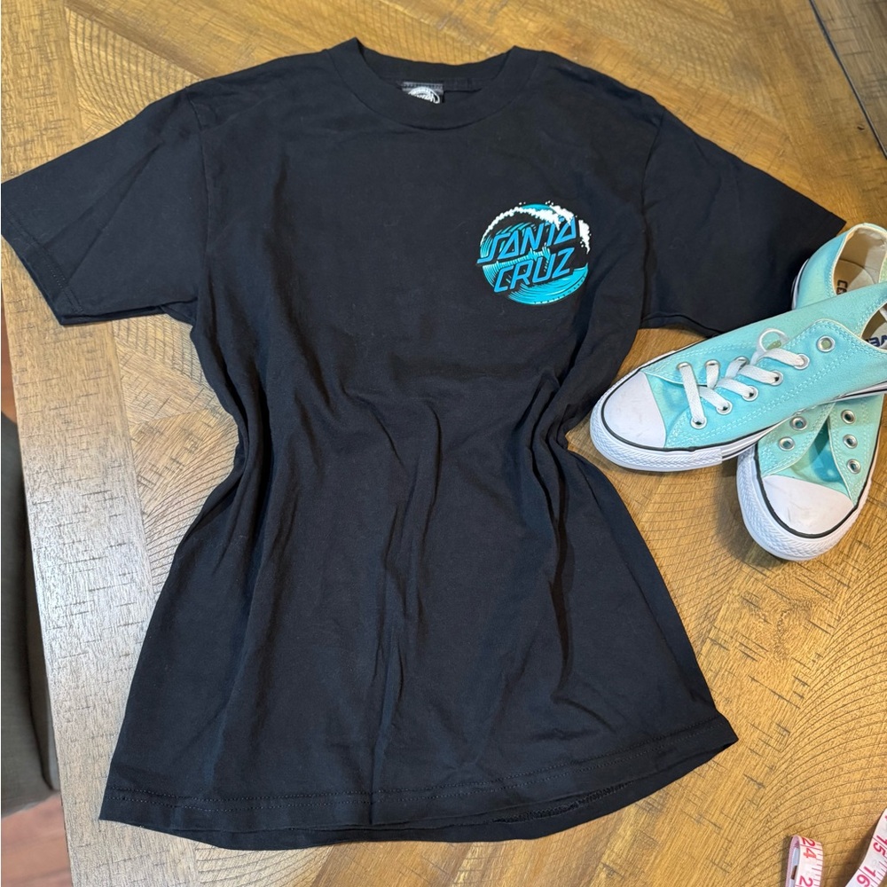 Santa Cruz Skateboards Black Tee with Blue Logo - Picture 9 of 9